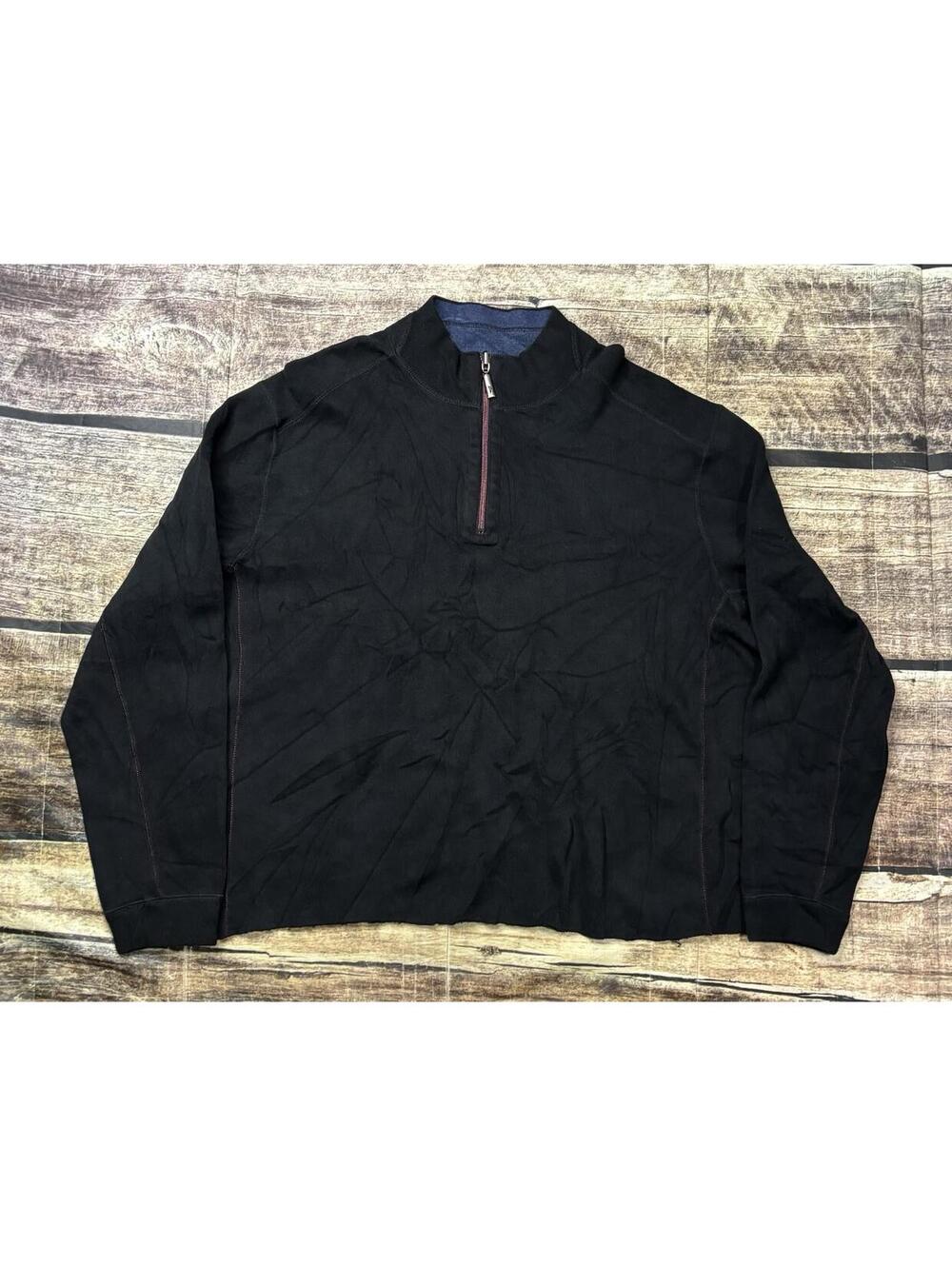 Tommy Bahama Sweater Mens XL Reversible 1/4 Zip Pullover Cotton